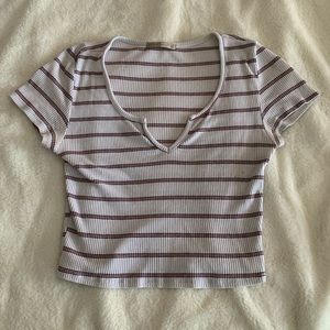 White Striped Tee